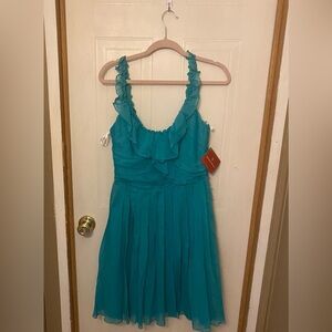 Watters Turquoise Sleeveless  Cocktail Dress NWT